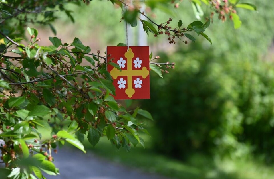 GODT SKILTA: Pilegrimsskilta er designa av Halvor Holtskog. FOTO: Hilde Eika Nesje