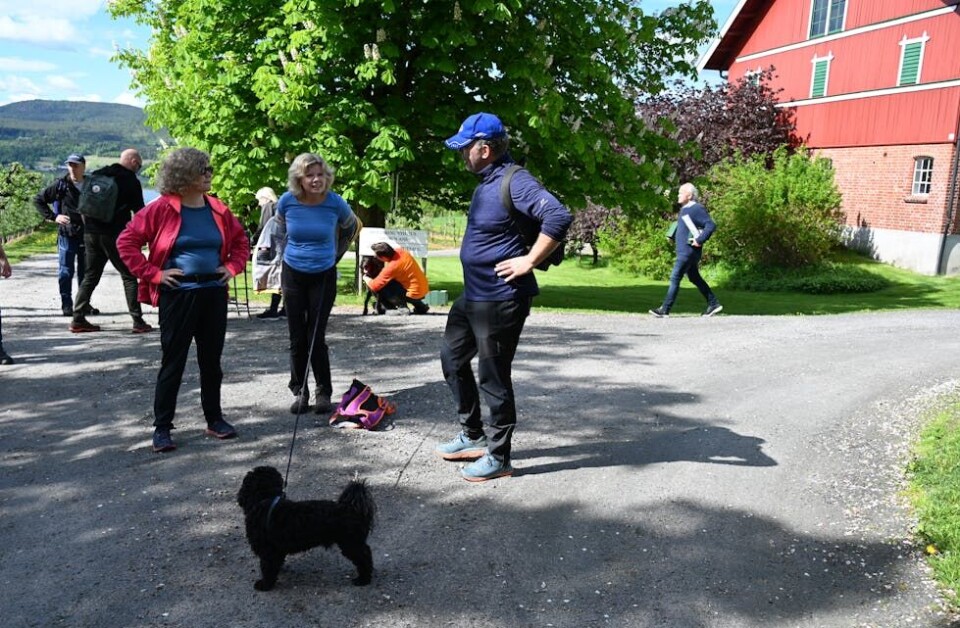GOD PRAT: Det blei mange hyggelege møte mellom folk på pilegrimsvandring. FOTO: Hilde Eika Nesje