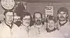 Fem av dei i og kring FK-butikken i Langkåsbyen: F.v. Andres Tollehaugen, Jørgen Dale, Jørgen Verpe, Grethe Hegna og Geir Tore Bråten.