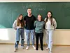 FESTKOMITEEN: Fire av festkomiteen på fem USN-studentar. F.v. Malin Feiring Torre,Martin Bosnes,Andrea Bratli Indregård og Thea Almsbakken. Eskil Røe var heime i Valdres da bildet blei tatt.