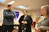 BRYT OPP: Kjem biblioteket inn, ryk mykje anna kulturaktivitet ut. Kristoffer Mosfjeld (f.v.), Camilla Berg Rindahl og Kari Lønnestad er kritiske til at kommunen kan kome til å bryte opp eit sterkt fagmiljø.