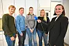 KLASSEQUIZEN: Journalist Sara Rydland Nærum leia quizen på Gvarv skole på radio torsdag. Laget tel f.v. Halfdan Elias Lund, Anders Nordlien, Maja Karlsrud og Madelen Pryvet.