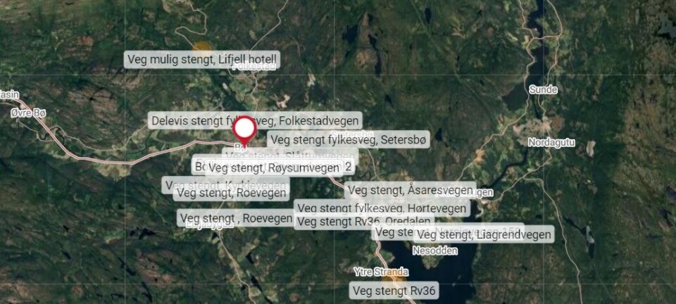 Desse kommunale vegane er stengt