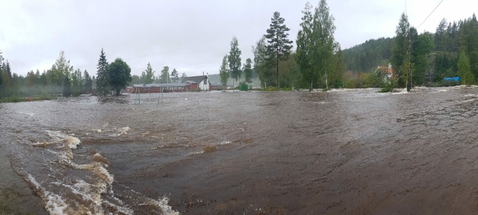 Her kan du sjå korleis flaumen har herja i Midt-Telemark