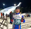 LOKALT TALENT: Andreas Aasen Haug satsar skikkeleg på idretten sin og er motivert. Her er han etter løpet i Holmenkollen tysdag kveld. Foto: privat