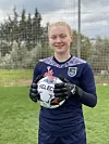 STOR OPPLEVING: Una Langkås har ennå ikkje fått speletid som keeper, men er likevel svært glad for å vere med i EM-troppen for J19-landslaget.