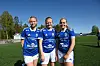 SKÅRA MÅLA: Ingeborg Heldal Eika (t.v.), Miriam Erikstein og Jenny Langkås sørgde for mål mot Hallingdal for Skarphedins damelag i tredje divisjon.DamelagSkarphedinFotballSandvoll