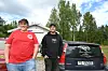 PÅDRIVARAR: Dag Erik Forberg og Morten Febakke i Forening for motorinteresserte i Bø og omegn står i bresjen for drive-in-kino på Grivimoen.