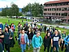 TRIVST I BØ: Studentane trivst i Bø, det viser ei undersøking gjort av Studentum.no. Her er nye studentar på tur til Høyslass i august 2019.