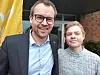 YNGST: Lars Magnus Haugen frå Midt-Telemark var yngste delegat på fylkesårsmøtet til KrF. Her med stortingsrepresentant Kjell Ingolf Ropstad.