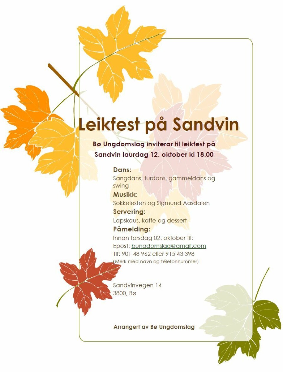 Leikfest på Sandvin
