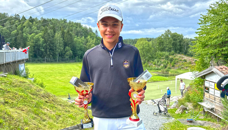 HEVDAR SEG: Skiskyttar Sander Steen har gjort sine saker svært bra på golfbanen i sommar.
