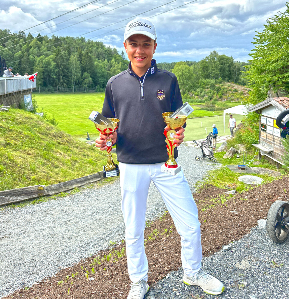SKISKYTTAREN: Sander Steen (15) har blitt lagt merkje til på golfbaner på austlandet i år