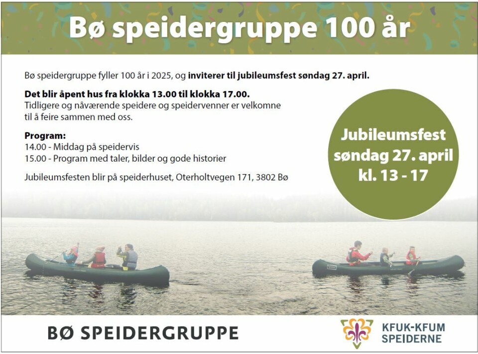 Jubileumsfest Bø speidergruppe
