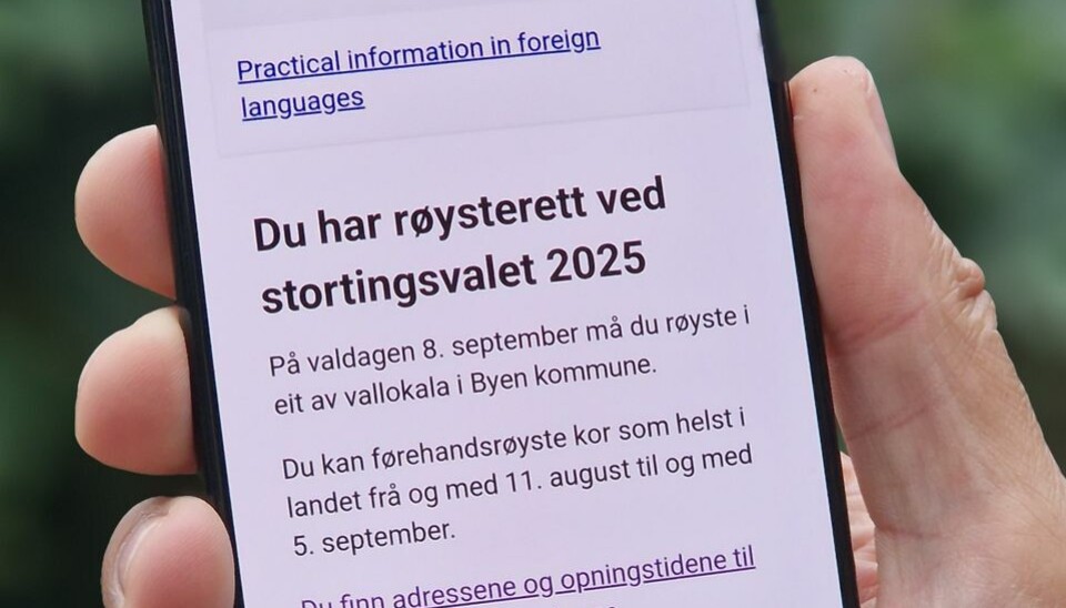 INFORMASJON: Alle med stemmerett får tilsendt eit informasjonsbrev fra Valgdirektoratet