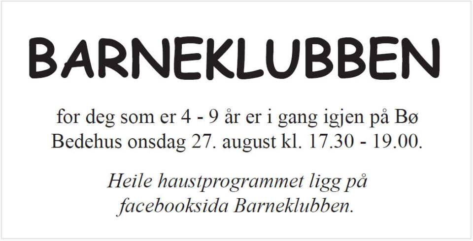 Oppstart barneklubben