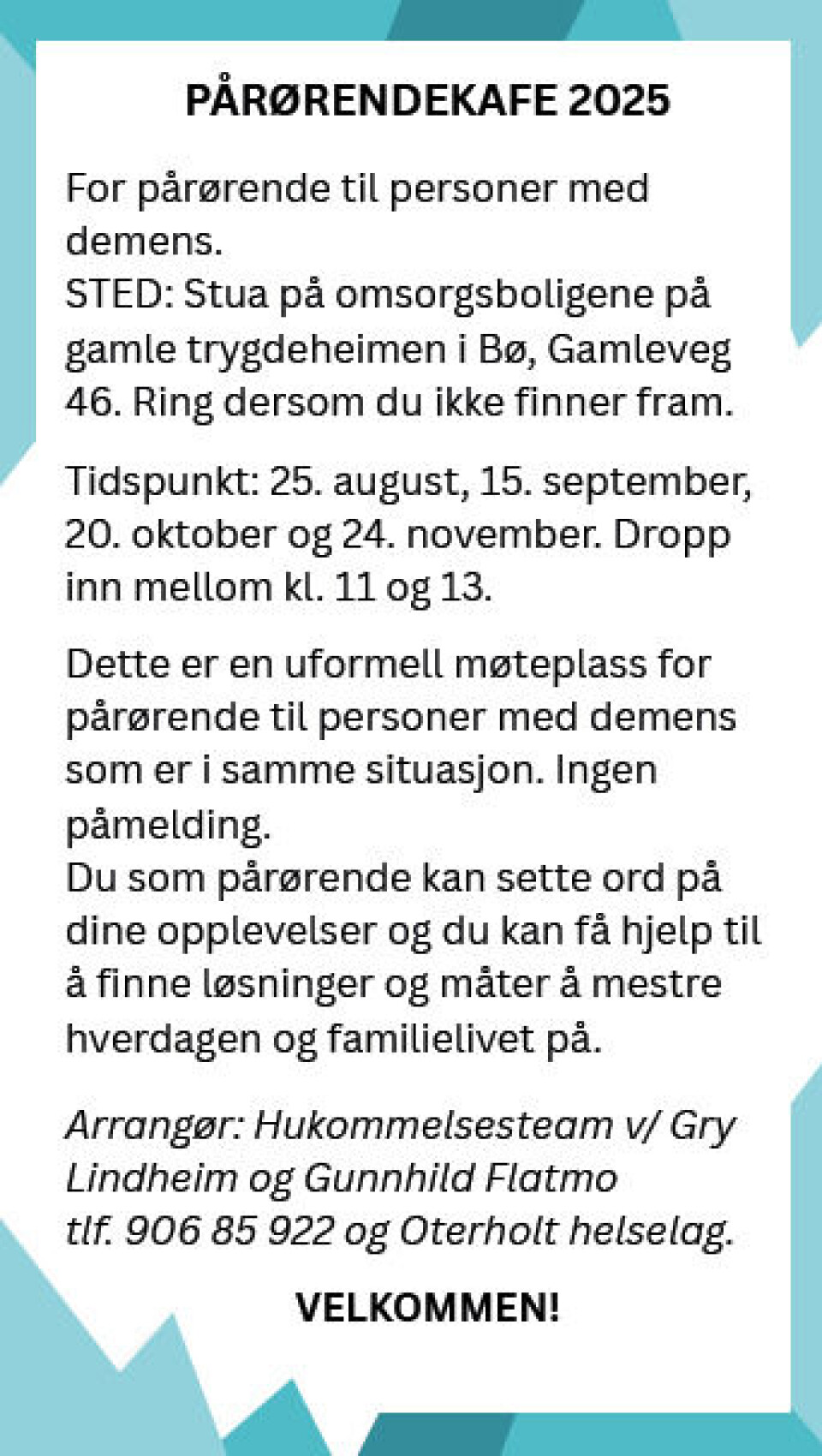 Pårørendekafé