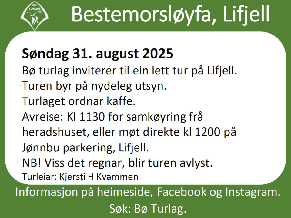 Lett tur: bestemorsløyfa
