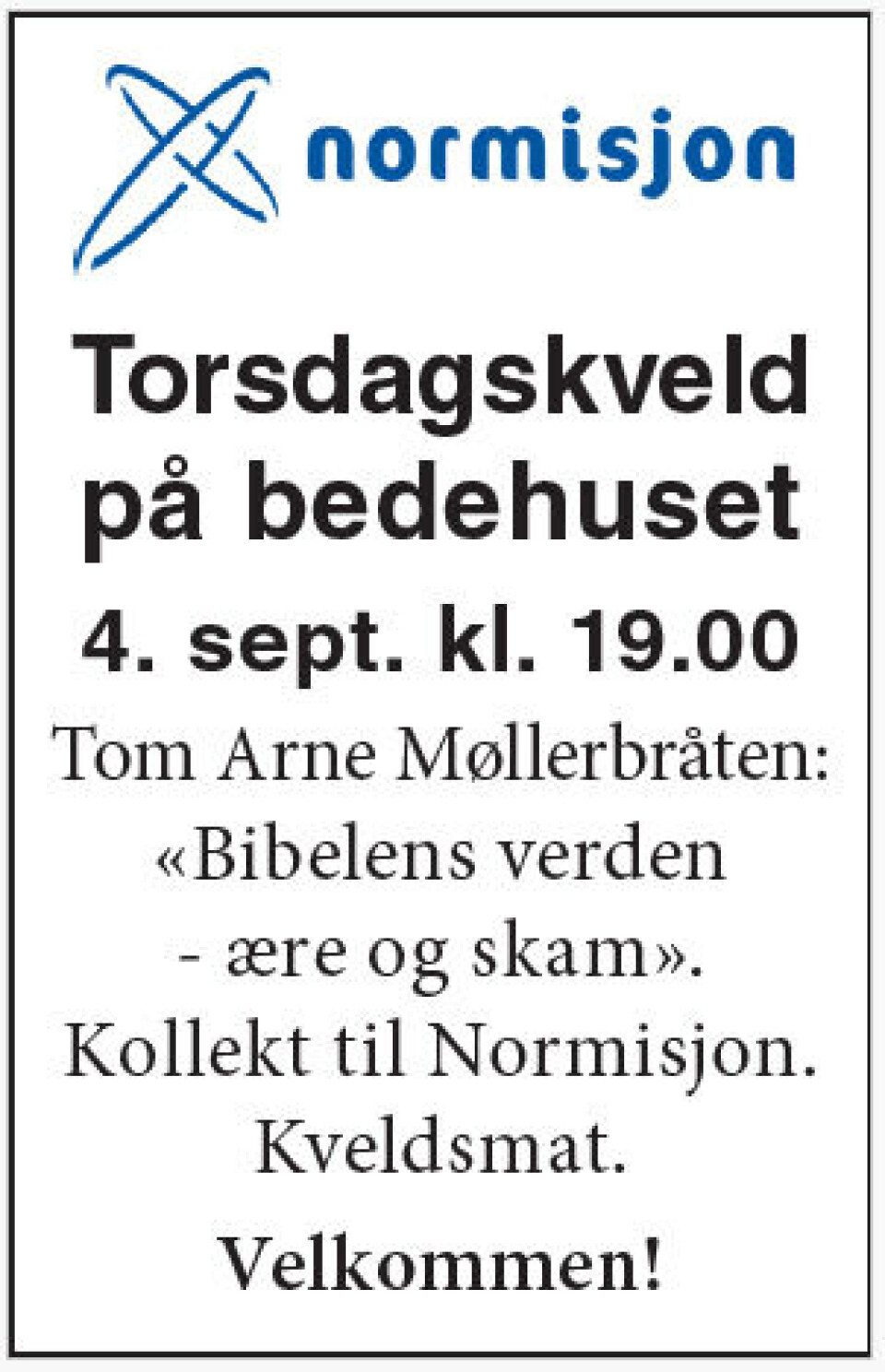 Torsdagskveld på bedehuset