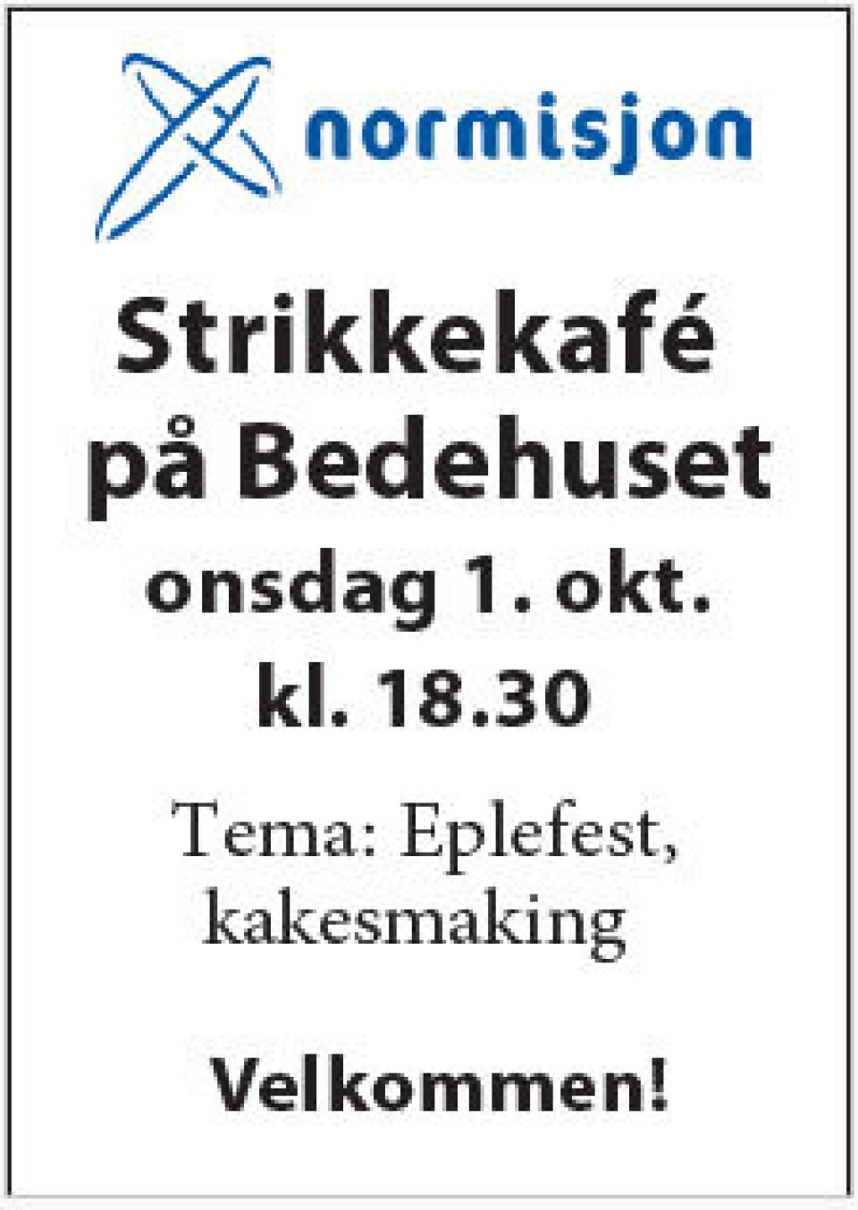 Strikkekafé på bedehuset