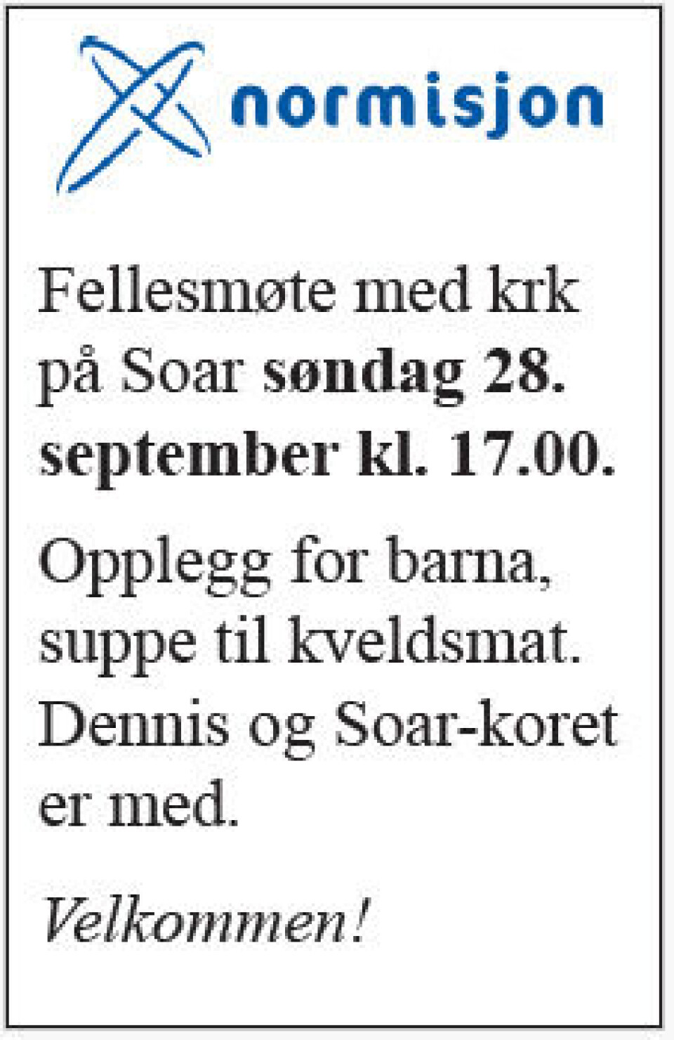 Fellesmøte på Soar