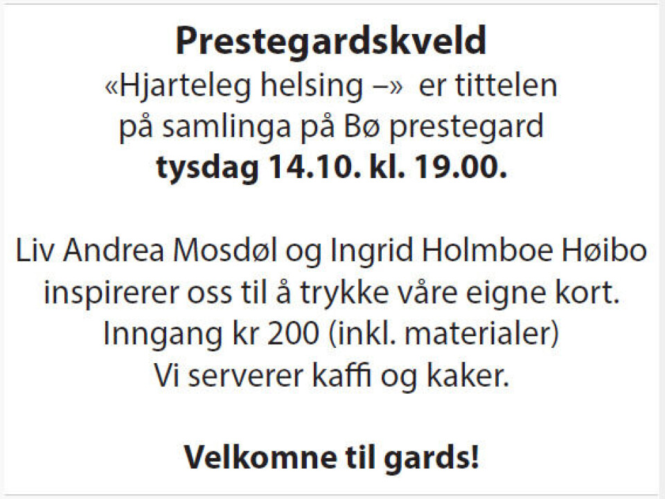 Prestegardskveld