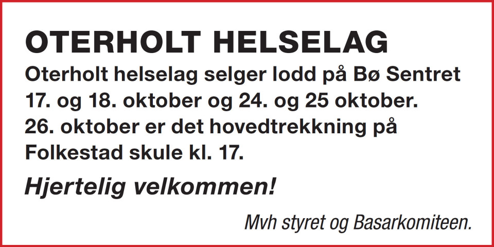 Loddsalg ved Oterholt helselag