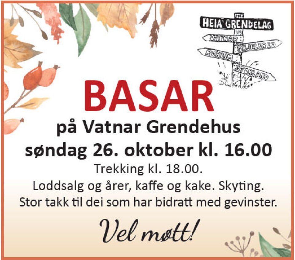 Basar på Vatnar grendehus