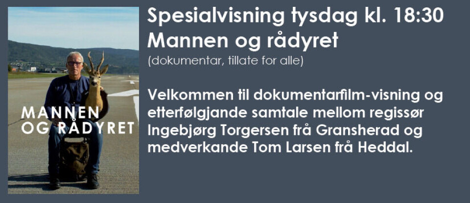Dokumentarfilm-visning: Mannen og rådyret